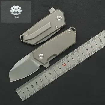 

TRSKT Folding Knife D2 Satin Blade ,TC4 Handle 60Hrc, Rescue Survival Camping Knives Hunting knife Outdoor Tool Dropshipping