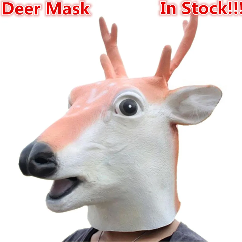 

Top Grade 100% Latex Halloween Party Cosplay Animal Deer Mask Sika Deer Head Mask Latex Party Animal Masks Party Cosplay Prop