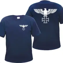 Футболка Imperial Eagle-Iron Cross-темно-синий-спереди/сзади-S-3XL-Iron Cross