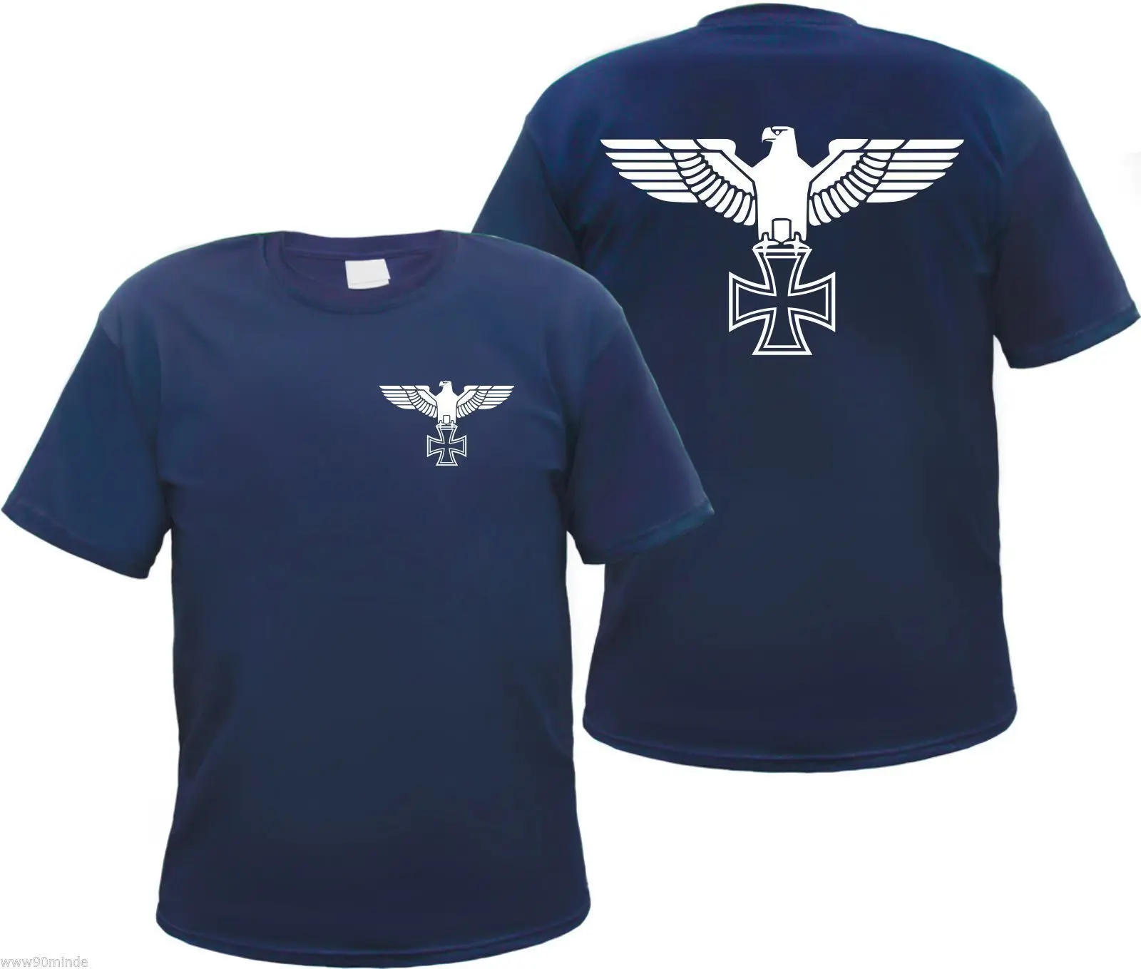 

Imperial Eagle T-Shirt - Iron Cross - Navy - Front/Back - S-3XL - Iron Cross