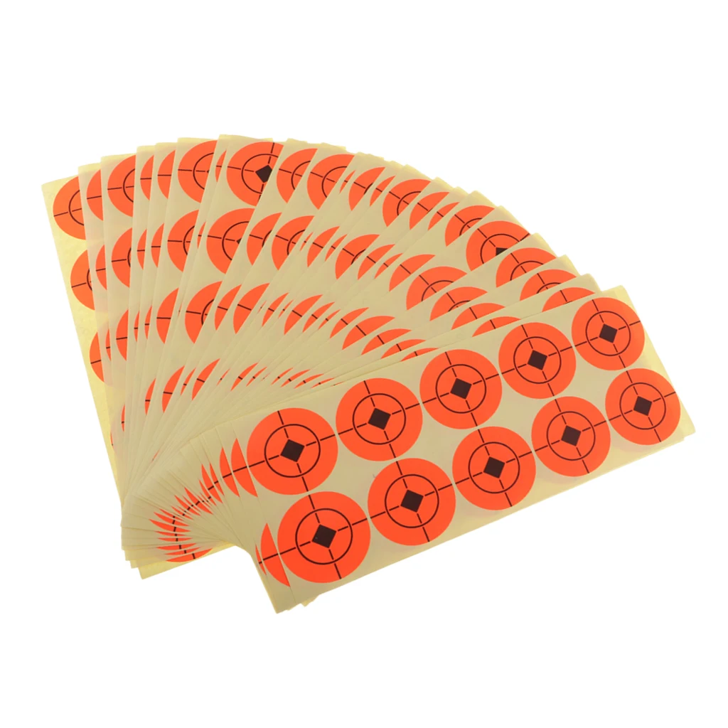 500pcs Paper Target Shooting Hunting Archery Accessories Arrow Recurve Target High Visibility Orange Targets Stickers