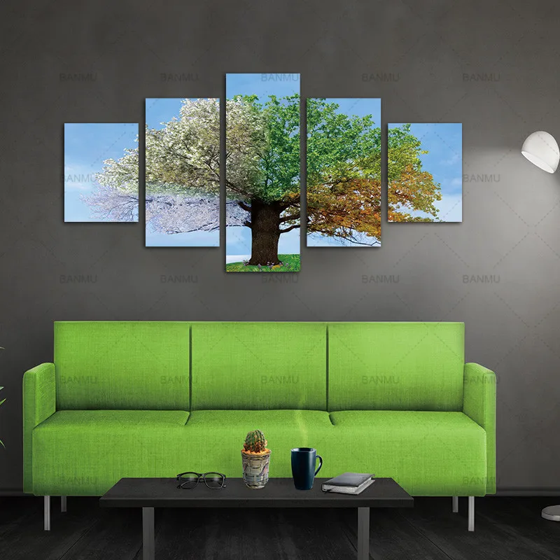 Four Seasons Tree Wall Canvas Painting Wall Art Picture