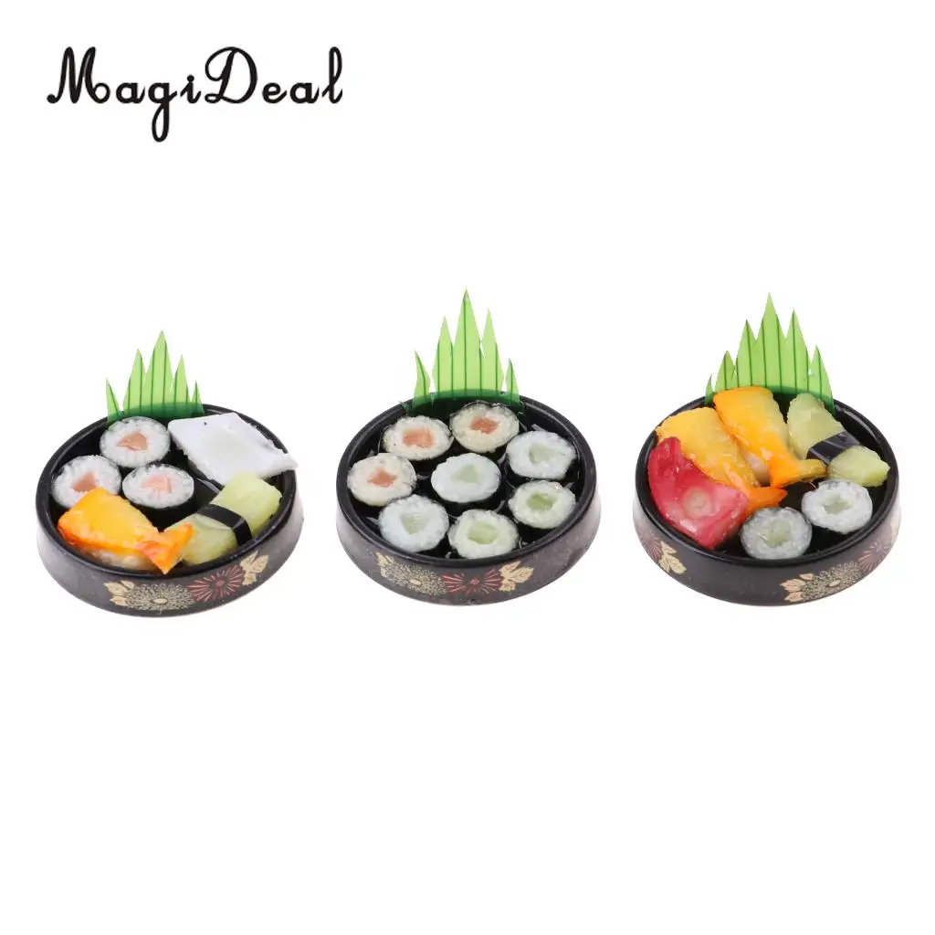 1:6 1:12 Scale Dollhouse Miniature Kitchen Finning Table Decoration Accessories Japanese Food Sushi Model
