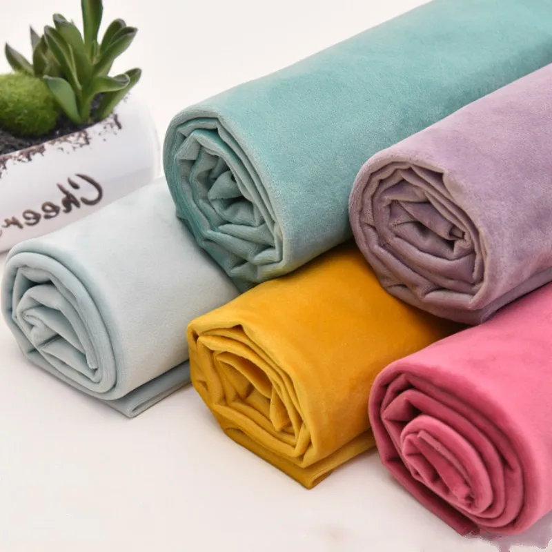 100x145 см бархатные ткани для шитья ручной работы Домашний текстиль ткань для игрушек плюшевая ткань пэчворк сплошной цвет Hollandais бархат