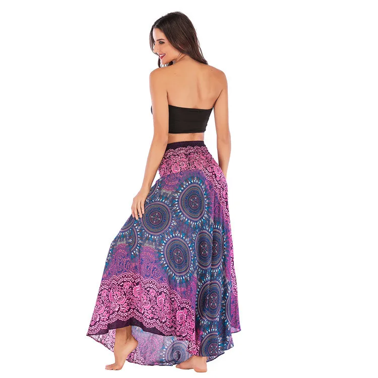 MISSOMO юбка женская летняя длинная в стиле хиппи бохо цыганский Бохо цветы эластичный Цветочный Пояс юбка два способа ношения femme