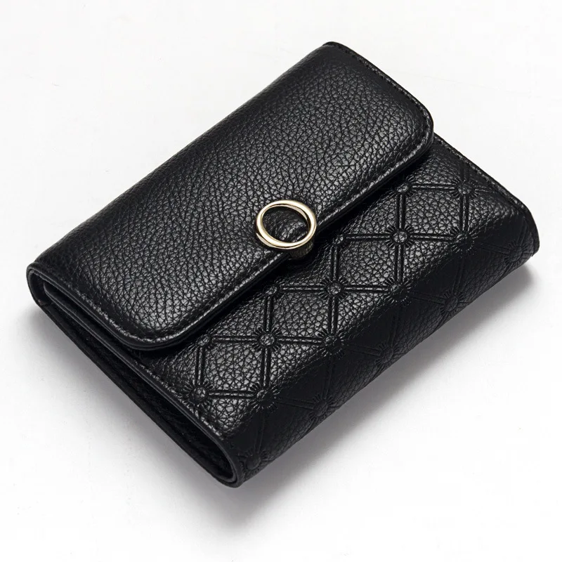 Baellerry Embossed Leather Women Wallet 2017 Small Female Purse Wallets Clutch Black PU Lichee ...