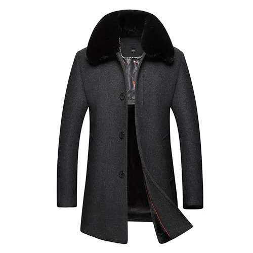 Зимняя куртка высокого качества Мужская модная утолщенная Тренч Мужская Повседневная ветровка шерстяное пальто деловое Мужское пальто - Цвет: colour 3