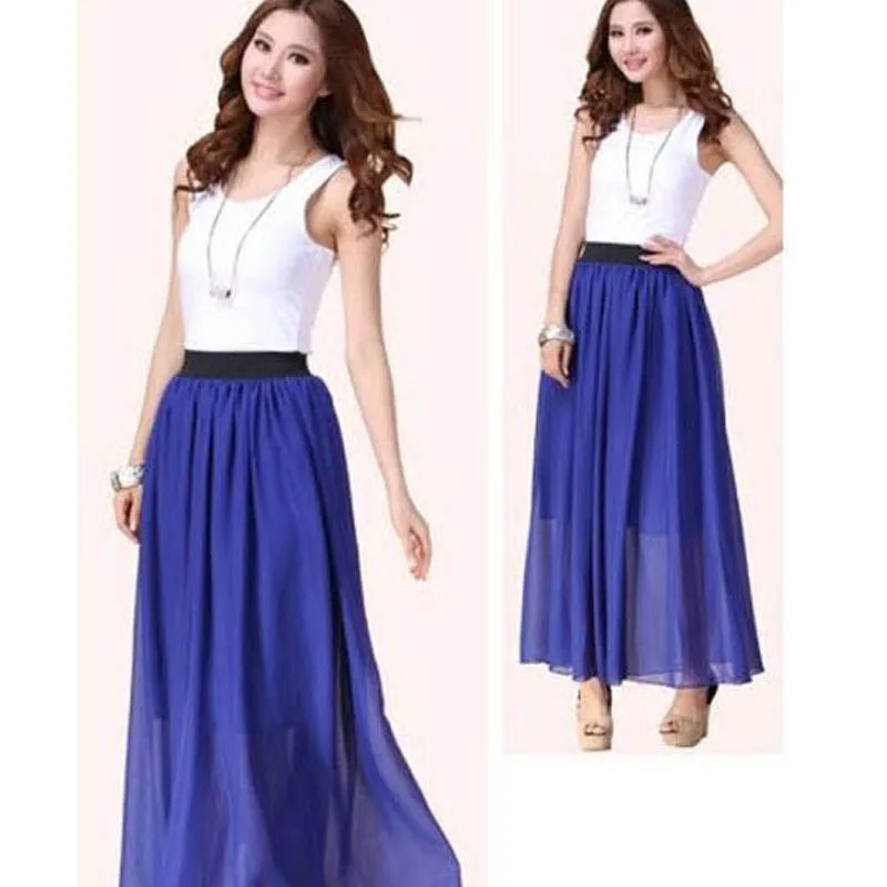 New Brand Fashion Designer Sexy Style Skirt Women Sexy Chiffon Candy Color Long Skirt High Quality Nice designs Hot selling New Brand Fashion Designer Sexy Style Skirt Women Sexy Chiffon Candy Color Long Skirt High Quality Nice designs Hot selling