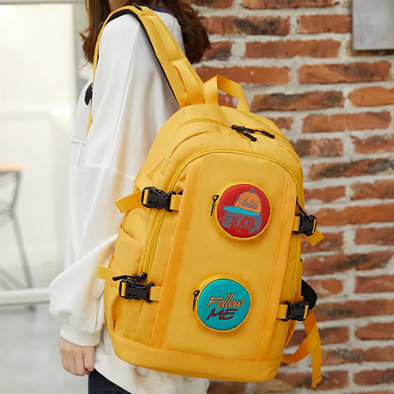 Дизайн usb зарядный рюкзак женская школьная сумка рюкзак для девочек-подростков Mochila досуг путешествия повседневный рюкзак женский-желтый