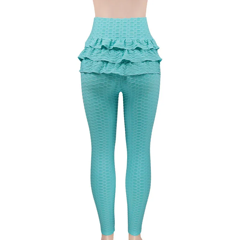 Leggings Women Solid Sexy Push Up Fitness Clothing High Waist Pants Female Legging Women Texture Warp hip irregular decoration (12)