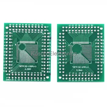 

5Pcs Pinboard QFP TQFP FQFP LQFP 32 44 64 80 100 To DIP Adapter PCB Board Converter