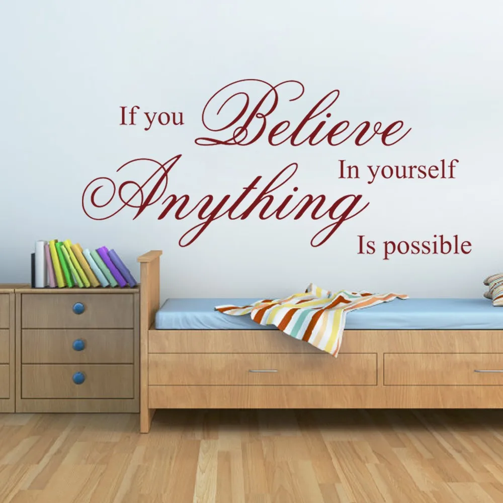 Believe in Yourself Inspirational Wall Quote Sticker Vinyl Lettering