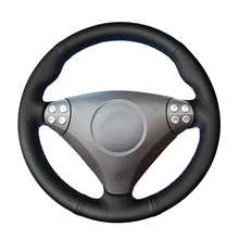 Сшитый вручную черный PU искусственная кожа Чехол рулевого колеса автомобиля для Mercedes Benz SLK-Class W170 W171 SLK 2004-2008 C230 Komp