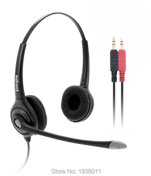 

Free Shipping Dual 3.5mm plug headphone call center headset,computer laptop notebook headset with QD (Quick Disconnect) cable