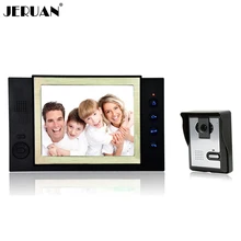 JERUAN 8 pulgadas video de la puerta del timbre del teléfono del sistema de intercomunicación 1 monitor 1 cámara altavoz manos libres de intercomunicación de vídeo portero automático grabación