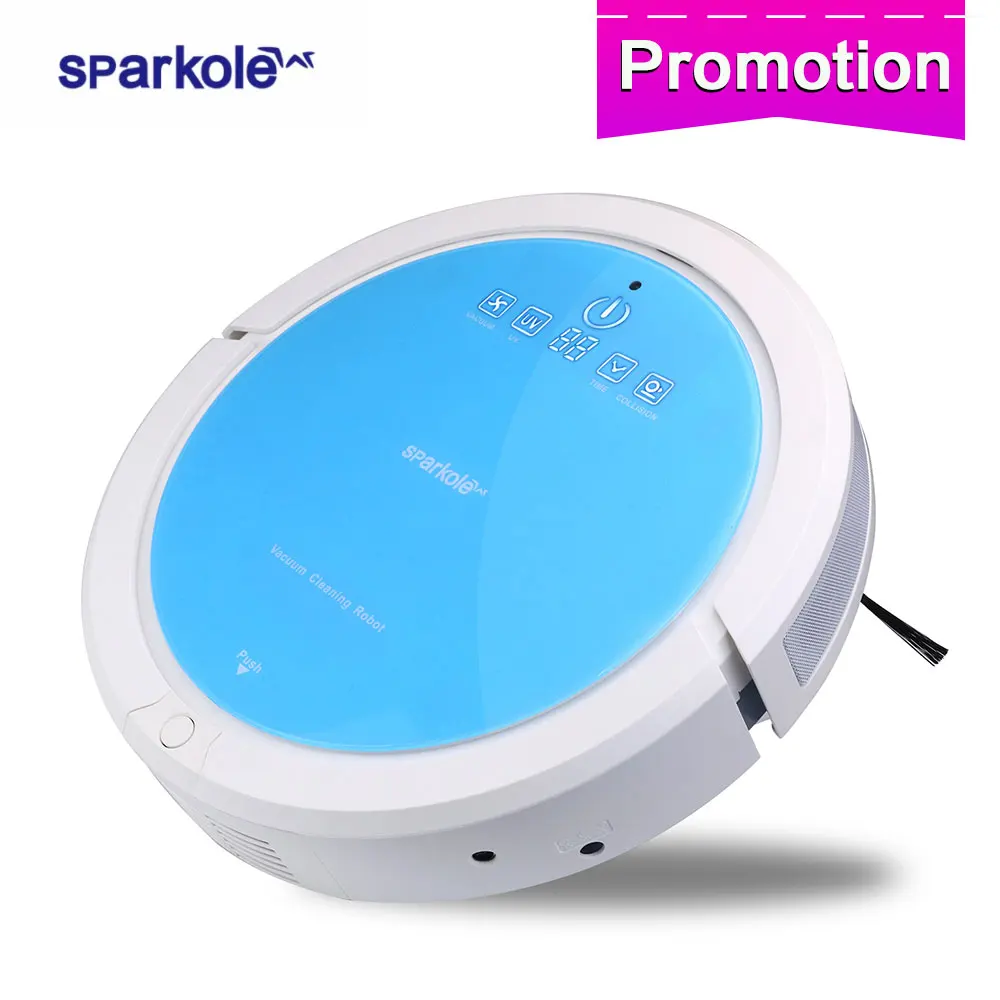 

SPARKOLE Auto Robot Vacuum Cleaners with Self-Charge,Side Brushes and Dry Big Mop for Pet Hair Multifunction Household Cleaning