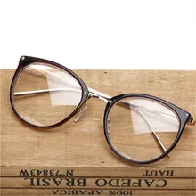 Прозрачные оптические очки с металлической оправой, большие прозрачные линзы, очки для мужчин и женщин, Ретро стиль, кошачий глаз, оправы для очков