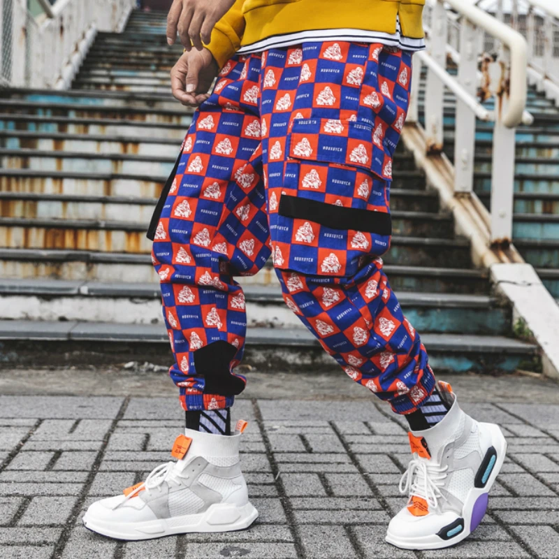 Men Funny Full Print Joggers Pants 2019 Mens Streetwear Sweatpants Male Hip Hop  Fashions Pocket Track Pants Pantacourt Homme