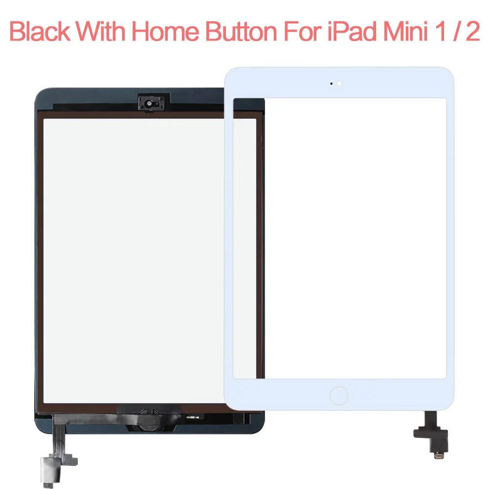 Для iPad Mini сенсорный экран для iPad Mini 2 1 экран дигитайзер для iPad Mini1 A1432 A1454 A1455 Mini2 A1489 A1490 A1491 стекло - Цвет: White with Button