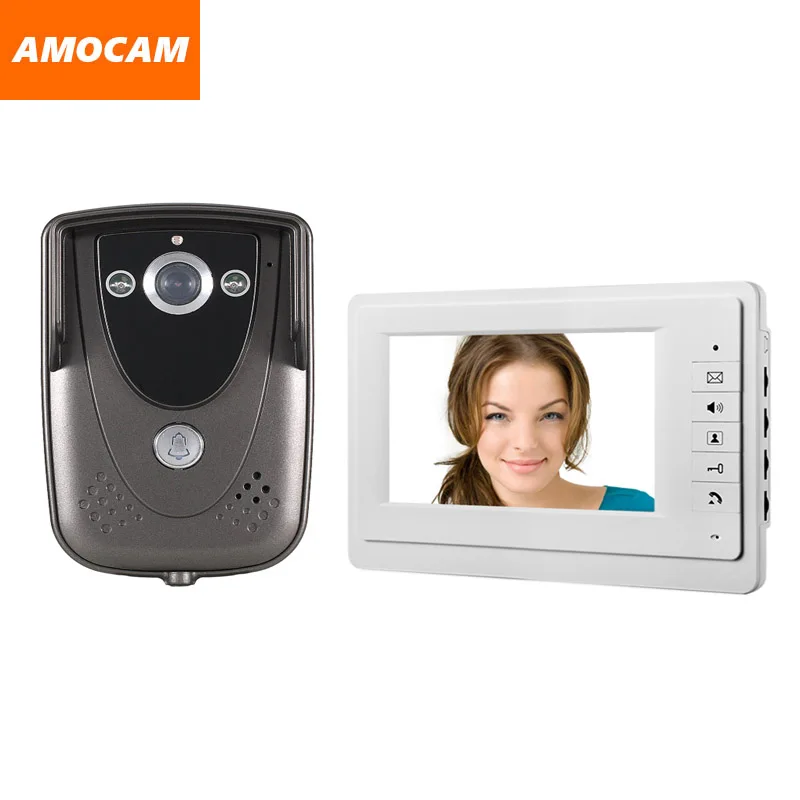 

Video Door Phone doorbell Intercom 7 inch LCD Monitor Waterproof IR Night Vision Camera wired video interphone doorphone kit