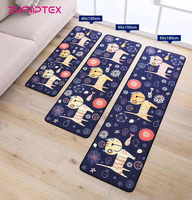 ZYFMPTEX ковер с рисунком для гостиной современный полиэстер прямоугольный короткошерстный домашний ковер кухня Длинный Кот рыба Patten