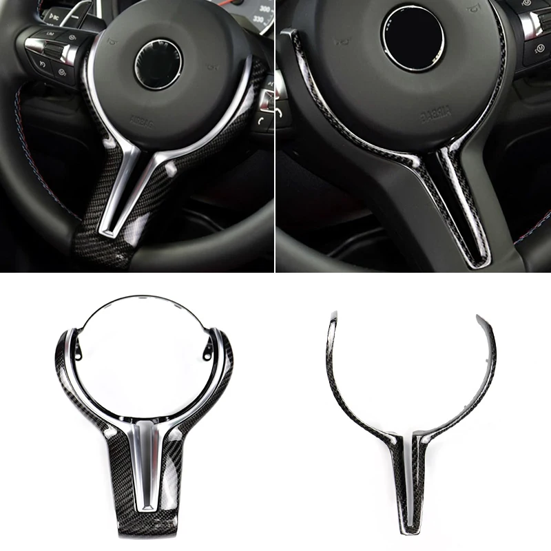 

For BMW M2 F87 M3 F80 M4 F82 M6 F06 F12 F13 X5M F85 X6M F86 Only M Series Carbon Fiber + ABS Steering Wheel Replacement Cover