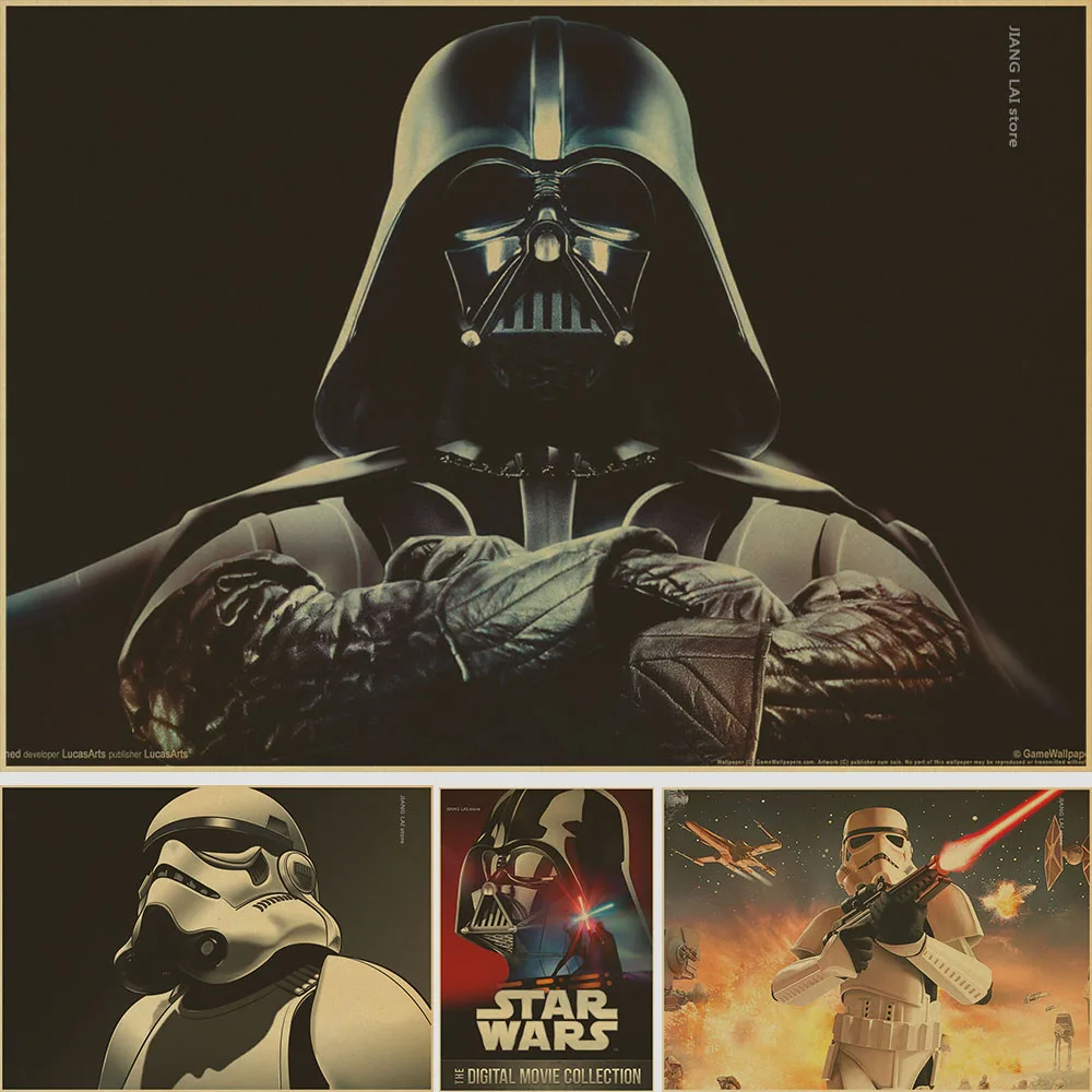 

Vintage Star Wars Poster Retro Art Wall Home Decoration Nostalgic Retro Kraft Bar Cafe Paintings