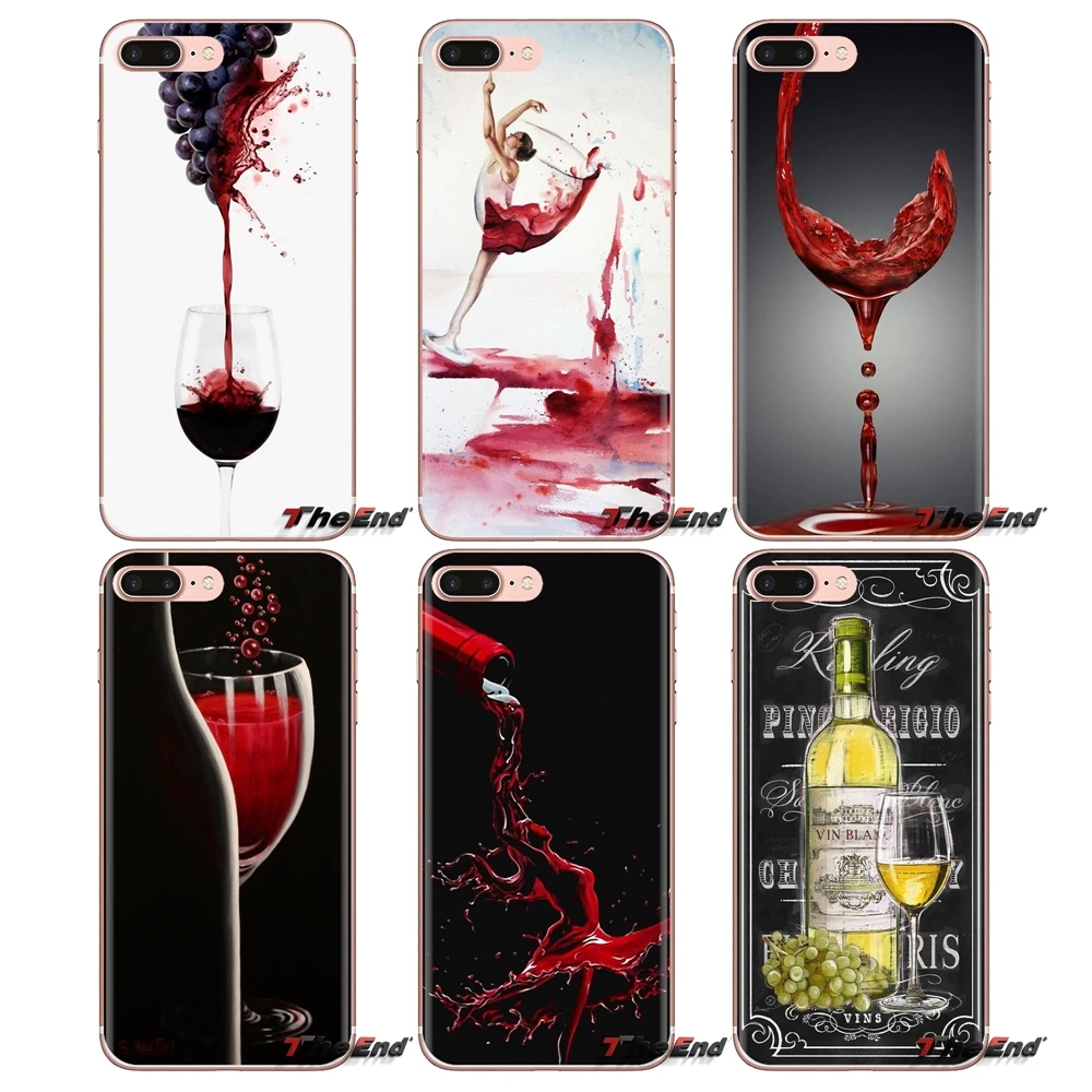Transparent Soft Shell Covers Wine Art For iPod Touch Apple iPhone 4 4S 5 5S SE 5C 6 6S 7 8 X XR XS Plus MAX |