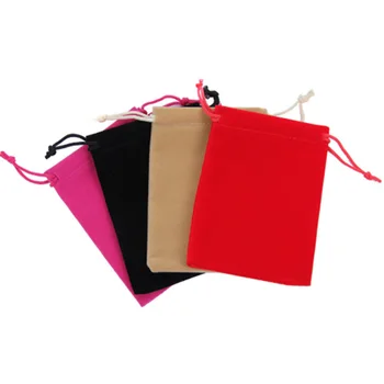 

1PC Coloful Velvet Pouches Jewelry Packaging Display Drawstring Natural Burlap Bag Wedding Bags with Candy Bag Can customized