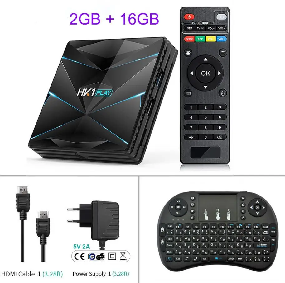 4GB 32GB Russian ke HK1 Play Android 9,0 ТВ приставка S905X2 DDR 3 4 ГБ 32 ГБ 64 Гб 2,4 ГГц 5 ГГц Wifi смарт медиаплеер Поддержка Bluetooth 4K 3D телеприставка - Цвет: 4GB 32GB Russian ke