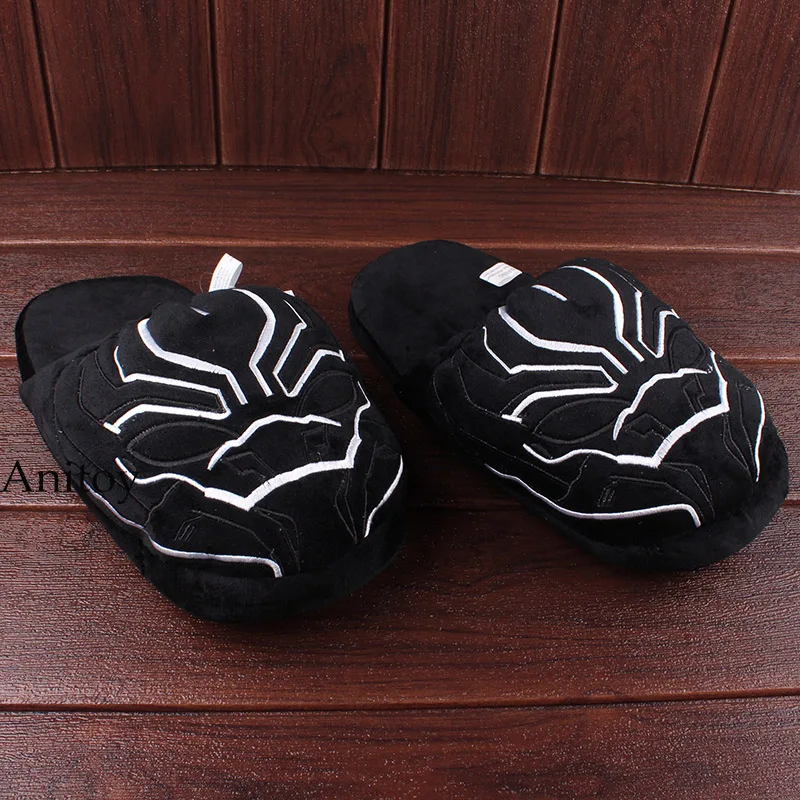 

Superhero Black Panther Plush Slippers Winter Indoor Shoes Home Soft Plush Toys Dolls Stuffed Toys 28cm