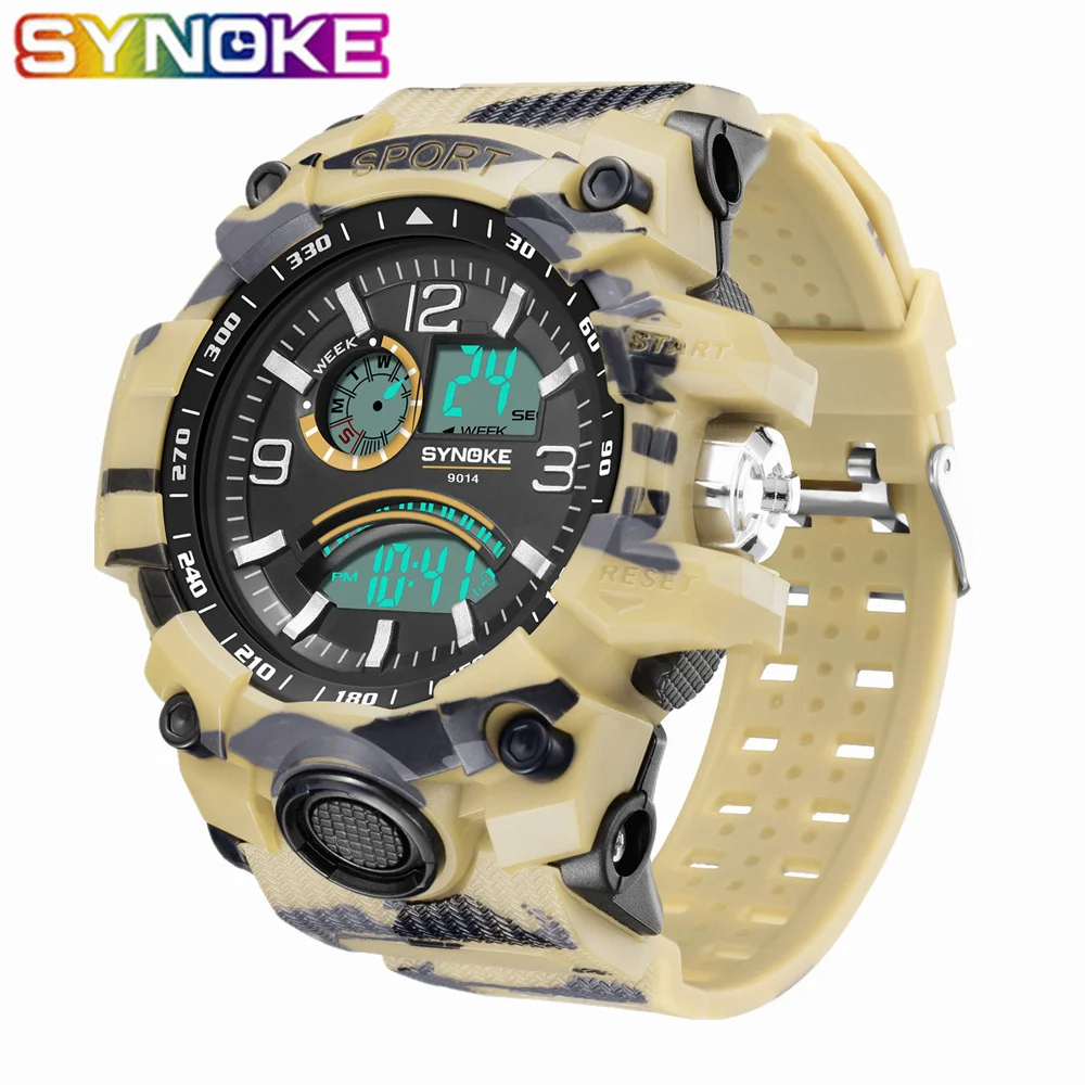 

SYNOKE Classic Outdoor Sport Watch Men Digital Watches Alarm Man Clock 3Bar Waterproof Male Electronic Wristwatches New 9014