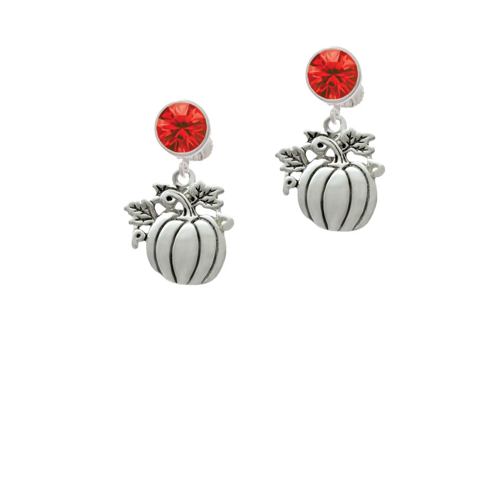 Large Antiqued Pumpkin Crystal Clip On Earrings (4)