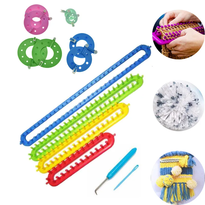 4 Size Long Knitting Knitter Looms Weaving Set 4 Sizes Pom-Pom Makers Set For Fluff Ball DIY Craft for Scarf Shawl Blanket Hat  (10)