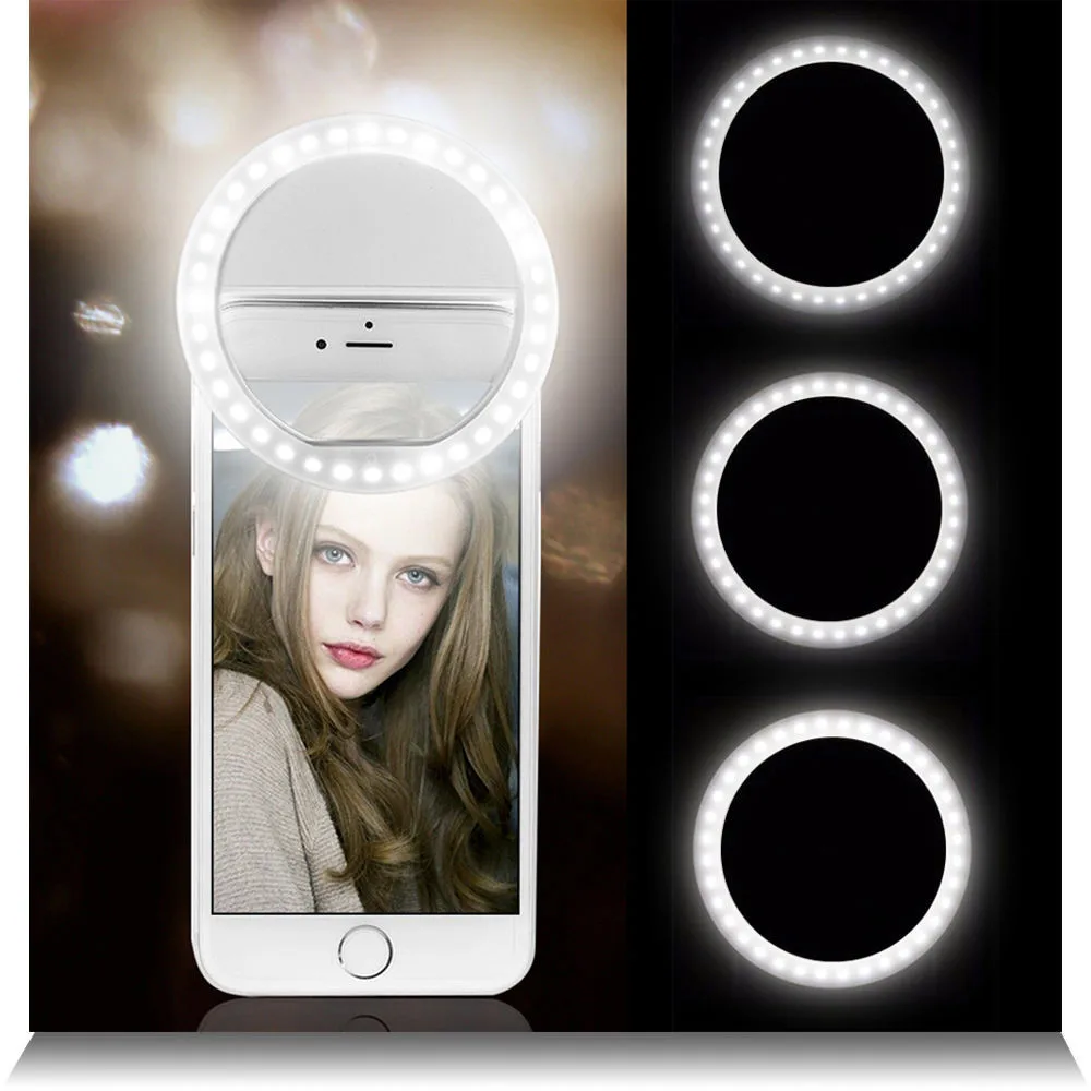 

Portable Selfie 36 LED Ring Flash Fill Light Clip Camera For iPhone Mobile Phone Long Lasting LED Bulb Night using natural