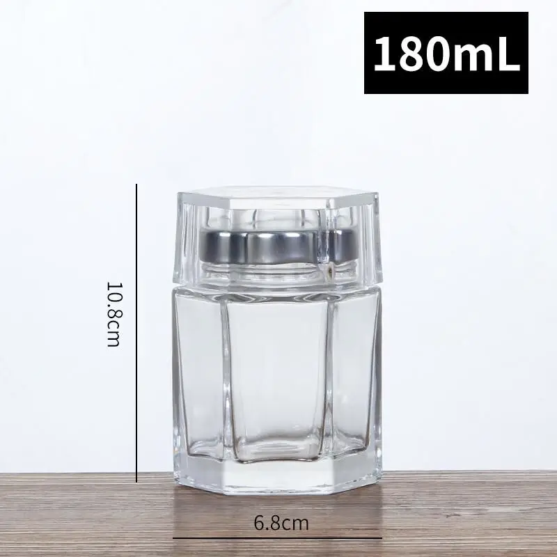 100pcs 180ml Capacity Square Transparent Glass Empty Bottle For Spice Lemon Honey Nut Canister Tank Canned Glass Jam-jar Storage 3
