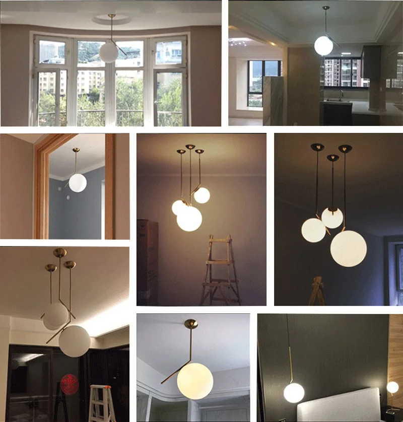 Nordic Style Pendant Light Glass Ball Lampshade Modern LED Pendant Lamp For Dining Room Bedroom Hanging Light Fixtures (18)