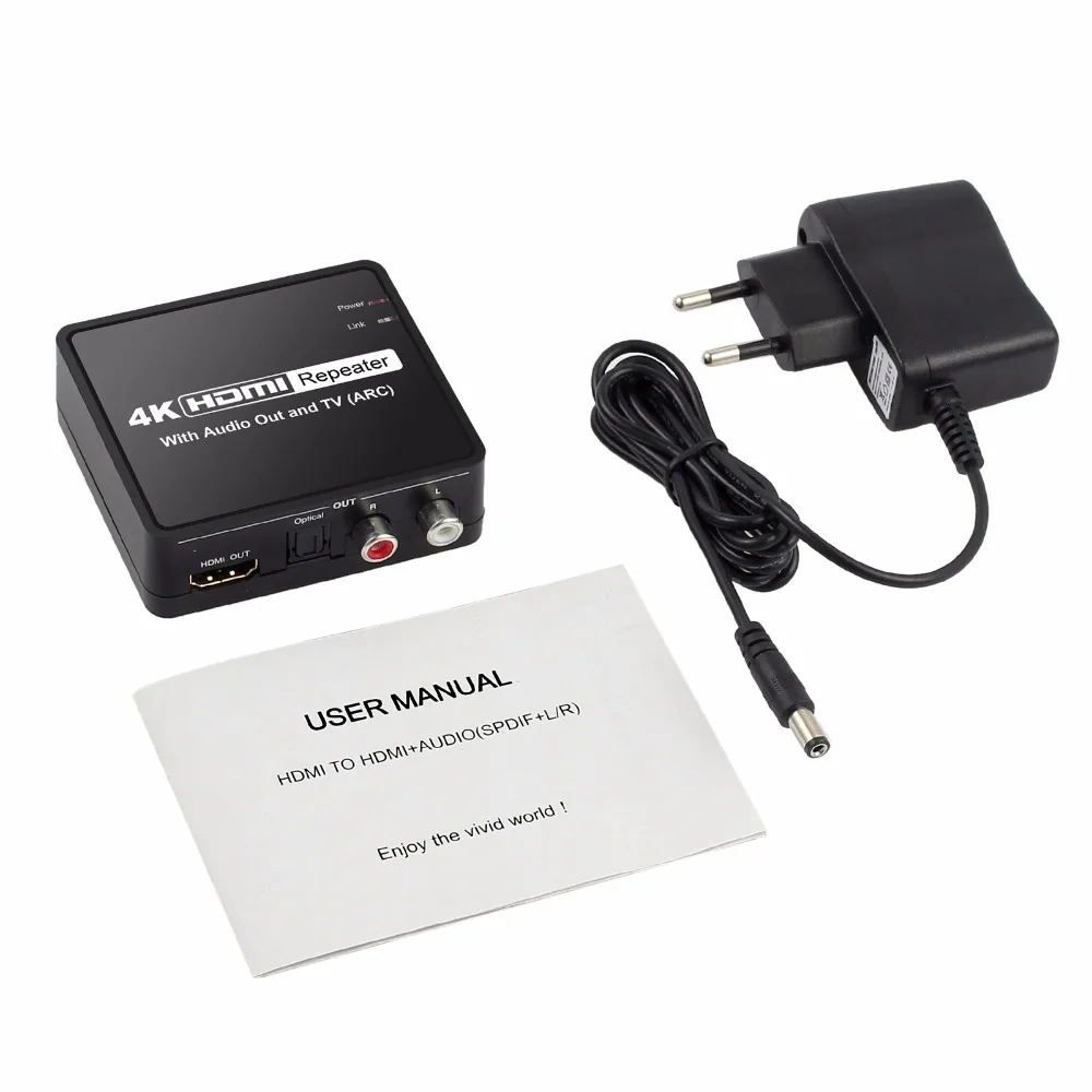 4K x 2K HDMI к и оптический TOSLINK SPDIF + L/R стерео аудио экстрактор конвертер с функцией