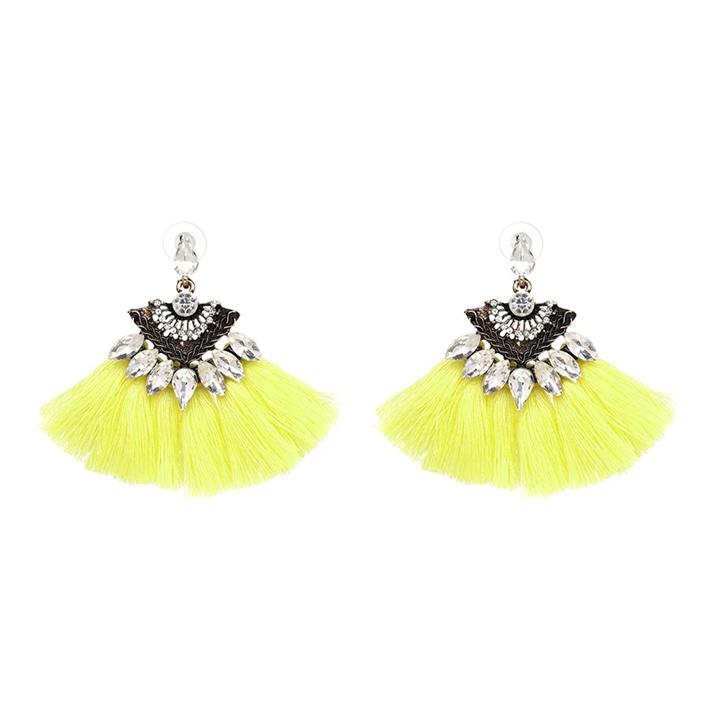 

FASHIONSNOOPS 2017 New Arrival Fashion Vintage Statement Yarn With Crystal Tassel Drop Earring For Lady Girl Wholesale price