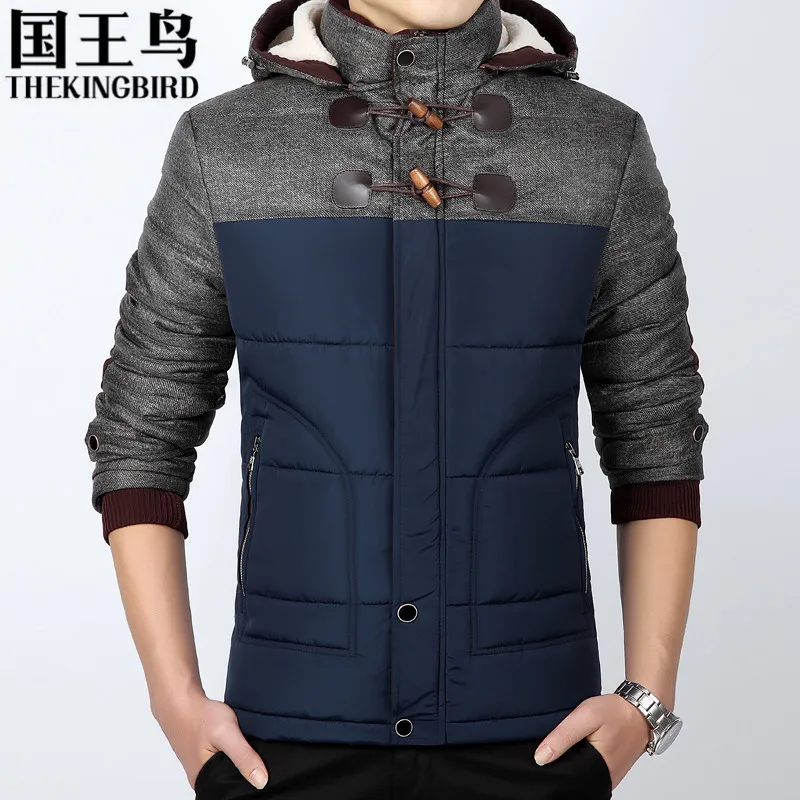 Winter cotton jacket men Hooded Plus velvet Wool Liner Thickening winter Coat Slim Large size cotton Warm jacket M-5XL 1688#