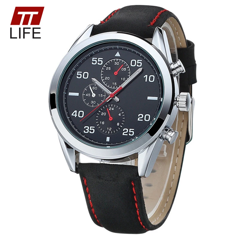 

TTLIFE Business Quartz Watch Male Military Wrist Watches Casual Leather Waterproof Watch Band 2016 Luxury Brand Mens Watches