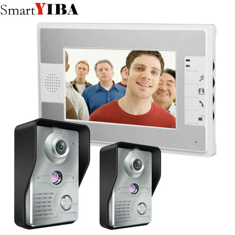 7 дюймовый проводной видеодомофон SmartYIBA 2V1 дверной звонок в системе контроля