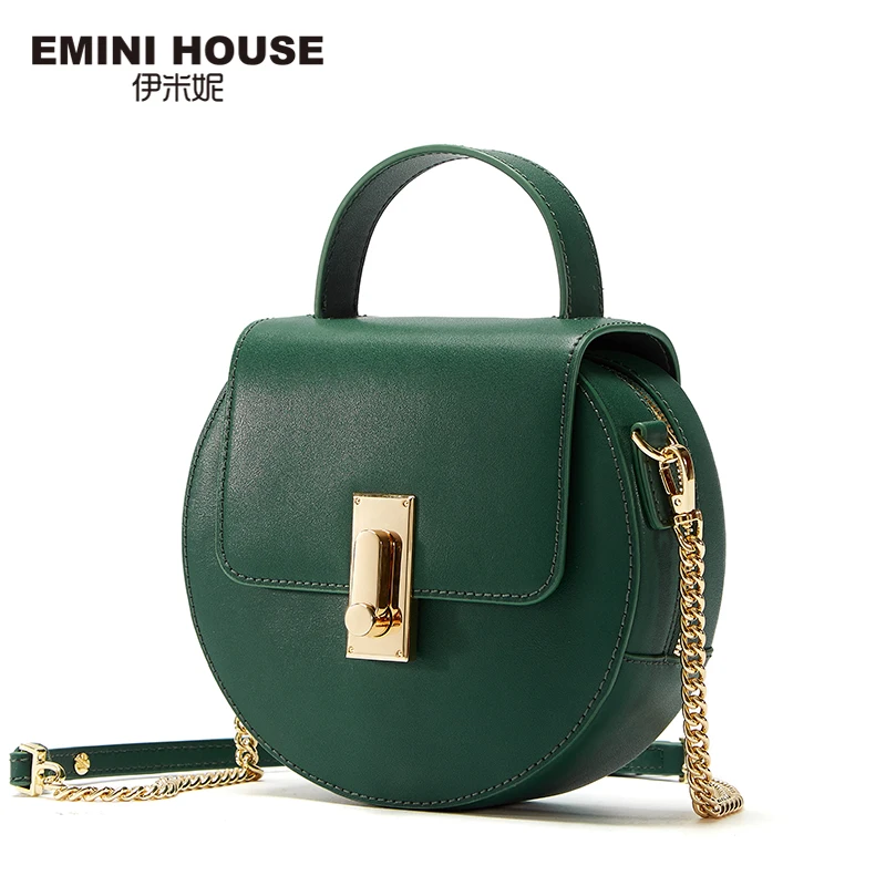 EMINI رفرف سبليت جاكيت جلدي-حقائب بيد سلسلة حزام النساء حقيبة كتف جولة شكل بلون Crossbody حقائب للنساء EMINI رفرف سبليت جاكيت جلدي-حقائب بيد سلسلة حزام النساء حقيبة كتف جولة شكل بلون Crossbody حقائب للنساء