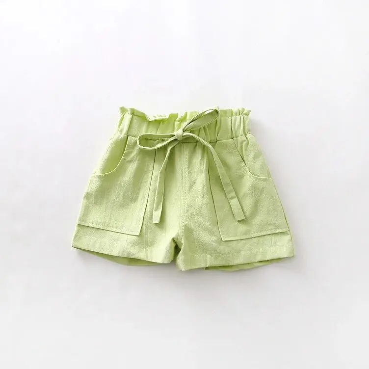 Летние шорты ярких цветов Для Девочек Пляжные Шорты - Цвет: Армейский зеленый