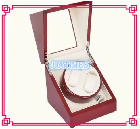 Wine Red Luxury 2 font b Watch b font Auto Winder Wood Case Cream Velvet Interior