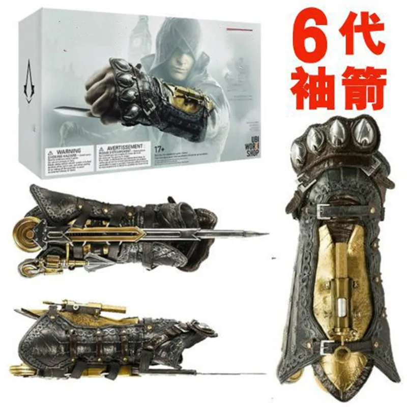 

Assassins 6 Hidden Blade Sleeve Sword 1:1 Action Figure Cosplay Tools Anime Creed Bayonet Knife Edward Weapons Boys Toy Kid Gift
