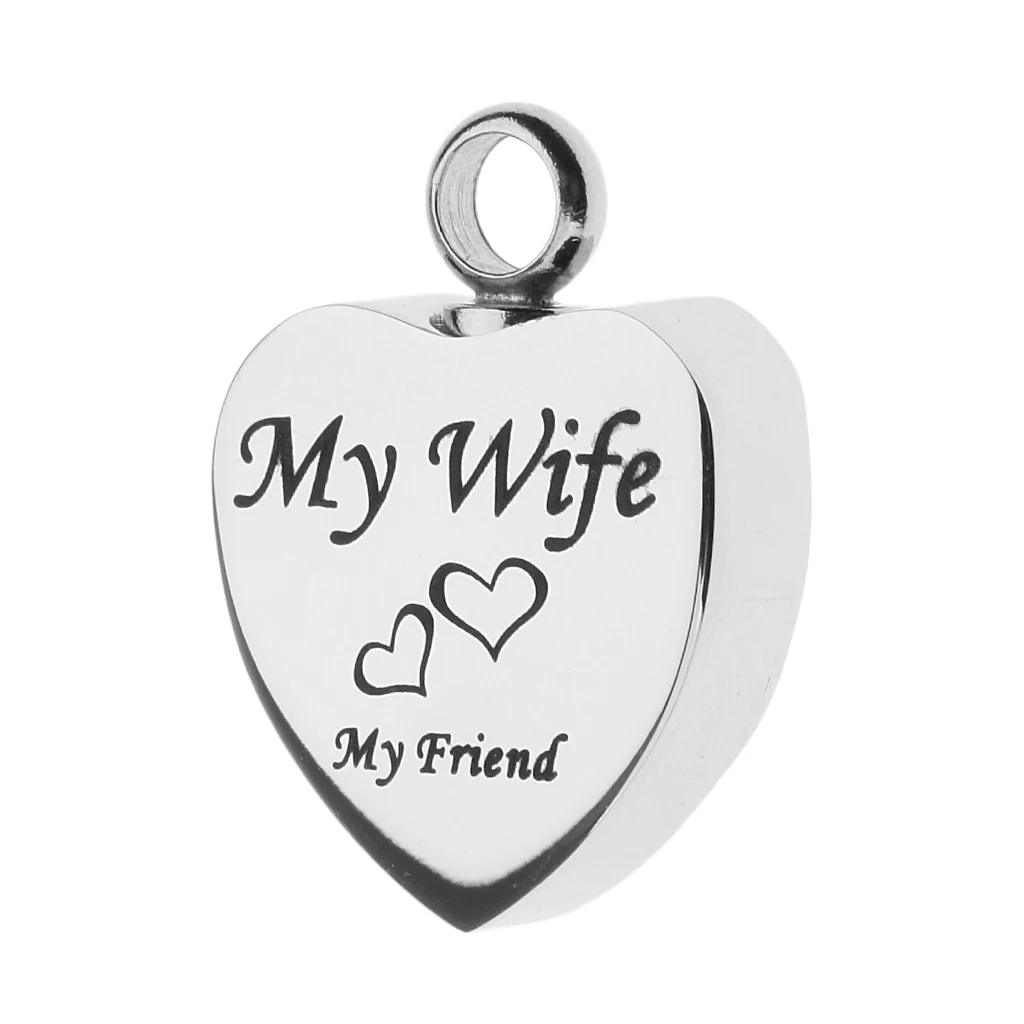 Stainless Steel Cremation My Friend Heart Urn Pendant Keepsake Memorial Charms Jewelry Fit Pendant