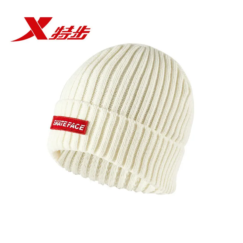 882437229016 Xtep 2018 White Black Hot Winter New Man Women Girl Stretch Acrylic Knit Hat Messy Warm Skiing Mountaineering Hats