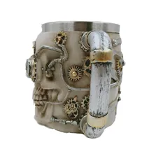 3D Дизайн Шестерня череп пивная кофейная кружка чашка из нержавеющей стали чайная кружка 899