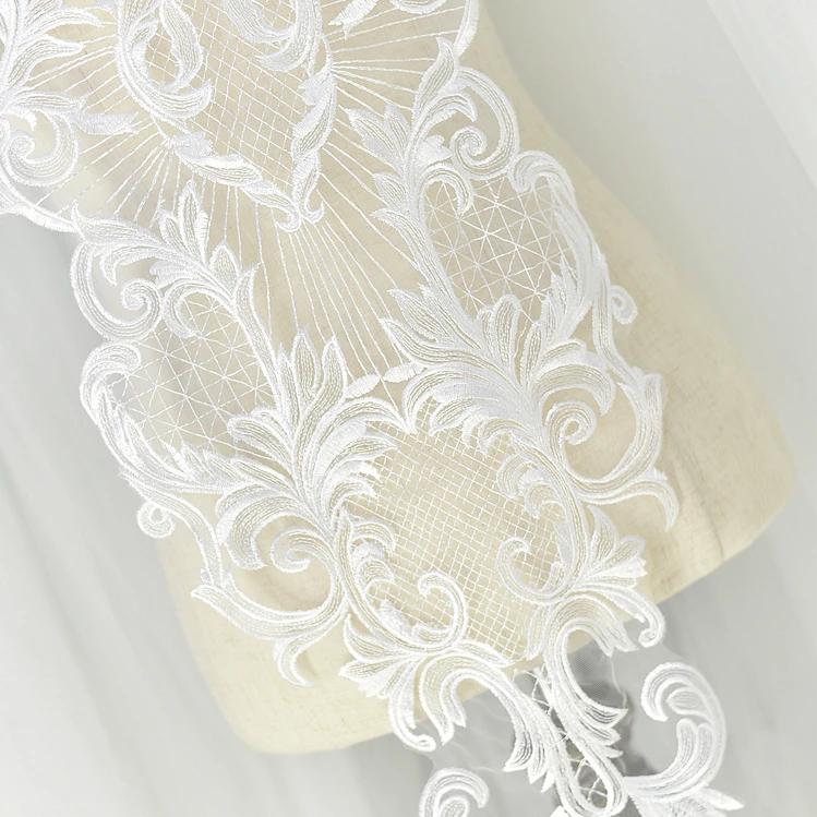

Large embroidery lace applique edge Handmade wedding patch accessories diy dress material background decoration accessories